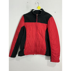 Big Kids Style & Co Large Red Black Zip Up Fleece